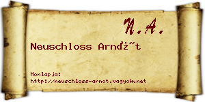 Neuschloss Arnót névjegykártya